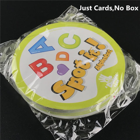 83mm Dobble kid yellow box Spot It game card Basic English Version on Road Holidays dobble Game
