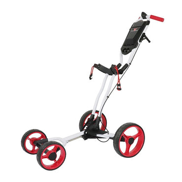 carrinho de golfe de 4 rodas, fácil dobrável, liga de alumínio preta com suporte para guarda-chuva, carrinho de golfe playeagle, carrinho de tração de 4 rodas