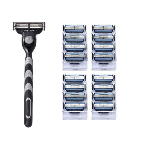 4 Uds Mache 3 cuchillas de afeitar de alta calidad compatibles con cuchillas de afeitar manuales para afeitadora de barba cuchillas recortadoras