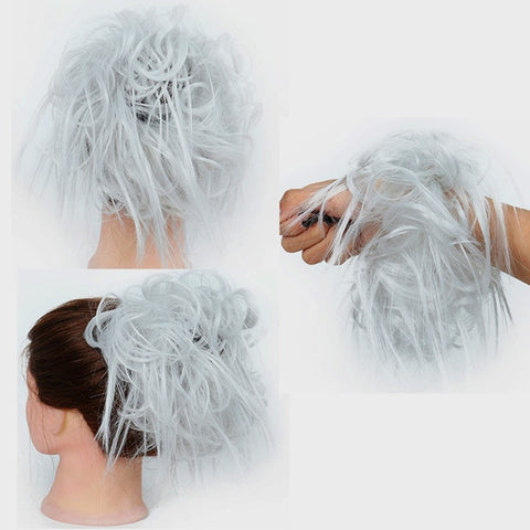 Extensiones de moño sintético XINRAN, moño rizado y desordenado, coleteros para el cabello, moños elegantes, pieza de cabello de boda para mujeres y niños