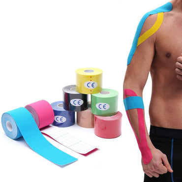 KoKossi-cinta de kinesiología de una pieza, vendaje muscular deportivo de algodón, cinta adhesiva elástica para lesiones, alivio del dolor muscular de rodilla