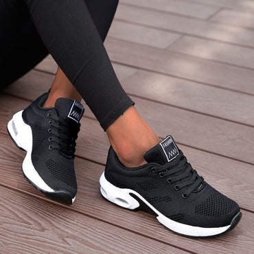Fashion Lace Up Women Running Shoes Lightweight Sneakers Breathable Outdoor Sports Shoes Comfort Air Cushion Running Gym Shoes