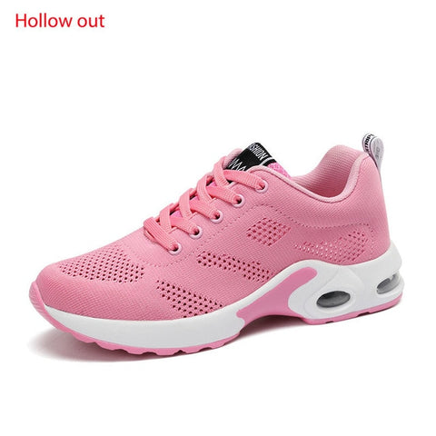 Fashion Lace Up Women Running Shoes Lightweight Sneakers Breathable Outdoor Sports Shoes Comfort Air Cushion Running Gym Shoes