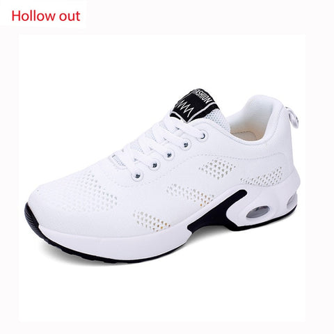 Mode à lacets femmes chaussures de course baskets légères respirant chaussures de sport de plein Air confort coussin d'air course chaussures de sport