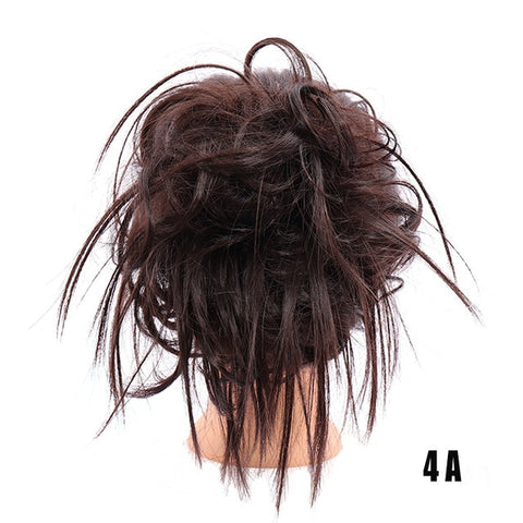 LUPU – Chignon synthétique en désordre, chouchou avec bande élastique, postiche lisse, en Fiber de haute température, faux cheveux naturels
