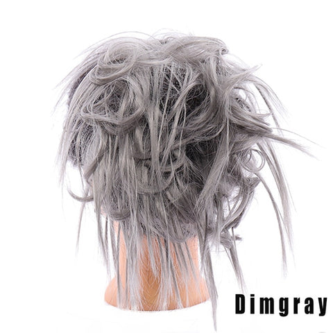 LUPU moño sintético desordenado Scrunchie banda elástica moño de pelo recto Updo postizo de fibra de alta temperatura pelo falso Natural