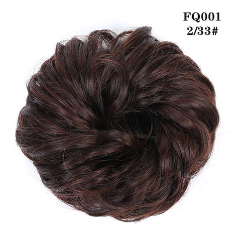 LUPU Synthetic Chignon Messy Scrunchie Elastic Band Hair Bun Straight Updo Hairpiece High Temperture Fiber Natural Fake Hair