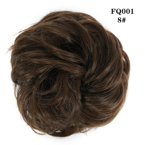 LUPU Synthetic Chignon Messy Scrunchie Elastic Band Hair Bun Straight Updo Hairpiece High Temperture Fiber Natural Fake Hair