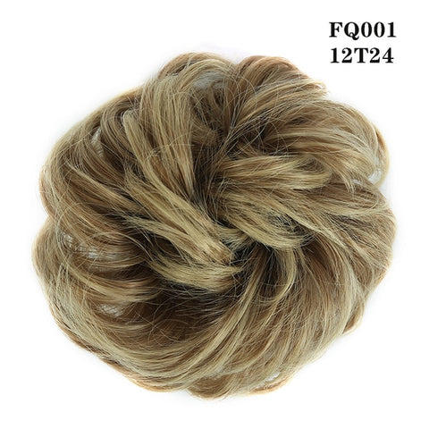 LUPU – Chignon synthétique en désordre, chouchou avec bande élastique, postiche lisse, en Fiber de haute température, faux cheveux naturels