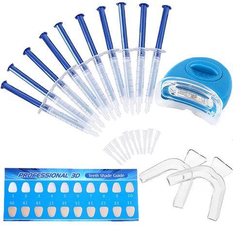 Blanqueamiento Dental 44% peróxido, sistema de blanqueamiento Dental, Kit de Gel, blanqueador de dientes brillante, equipo Dental 10/6/4/3 piezas con luces Led