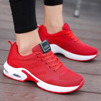 Fashion Women Sneakers Running Shoes Outdoor Sports Shoes Breathable Mesh Comfort Jogging Mesh Shoes Air Cushion Lace Up Ladies