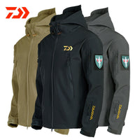 Daiwa Fishing Jackets Men Warm Thick Fleece Fishing Clothes Zipper Fishing Shirt Outerwear Man Daiwa Clothing for Winter Fishing