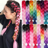 LISIHAIR 24 Inch Braiding Hair Extensions Jumbo Braids Synthetic Hair Style 100g/Pc Pure Blonde Pink Green Support Wholesale