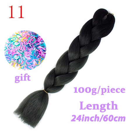 LISIHAIR 24 pouces tressage Extensions de cheveux Jumbo tresses Style de cheveux synthétiques 100 g/pièce Pure Blonde rose vert soutien en gros