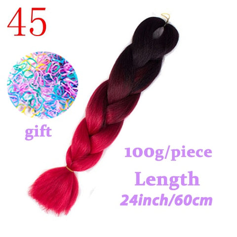 LISIHAIR extensiones de cabello trenzado de 24 pulgadas trenzas Jumbo estilo de pelo sintético 100 g/unidad soporte Rubio puro rosa verde venta al por mayor