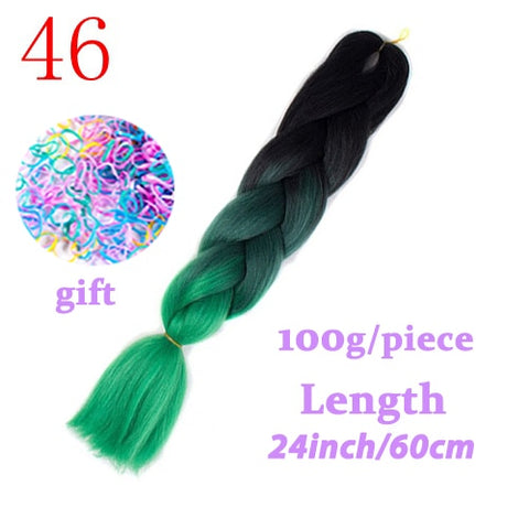 LISIHAIR extensiones de cabello trenzado de 24 pulgadas trenzas Jumbo estilo de pelo sintético 100 g/unidad soporte Rubio puro rosa verde venta al por mayor