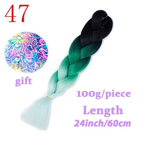 LISIHAIR 24 Inch Braiding Hair Extensions Jumbo Braids Synthetic Hair Style 100g/Pc Pure Blonde Pink Green Support Wholesale