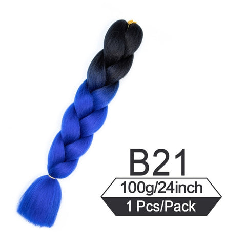 24 Inch 105 Color Jumbo Braiding Hair Pre Stretched Afro Wholesale Ombre Synthetic Hair Braid Extension For Box Twist Braids