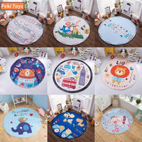 Round Floor Mat Baby Play Mats NonSkid Crawling Carpet Blanket Kids Toys Storage Bag Room Decor Photo Props