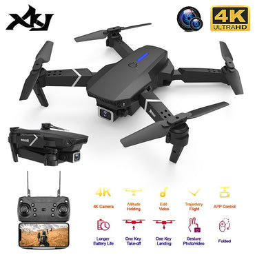 XKJ 2020 nouveau quadrirotor E525 WIFI FPV Drone avec grand Angle HD 4K 1080P caméra hauteur tenir RC pliable quadrirotor Dron cadeau jouet