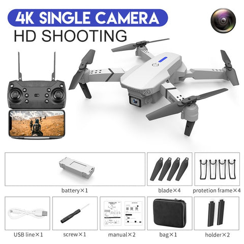 XKJ 2020 nouveau quadrirotor E525 WIFI FPV Drone avec grand Angle HD 4K 1080P caméra hauteur tenir RC pliable quadrirotor Dron cadeau jouet