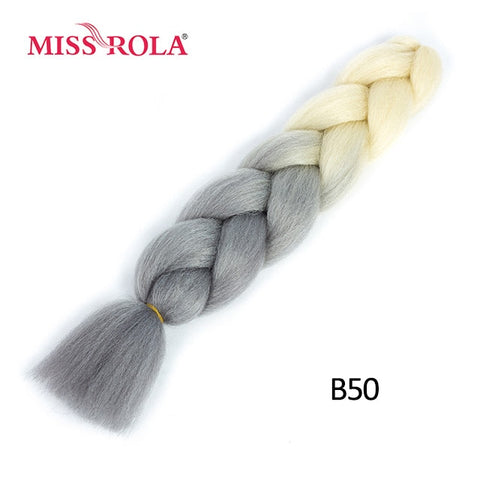 Miss Rola 100g 24 pouces unique Ombre couleur vert rose gros Extension de cheveux synthétiques torsion Jumbo tressage Kanekalon cheveux