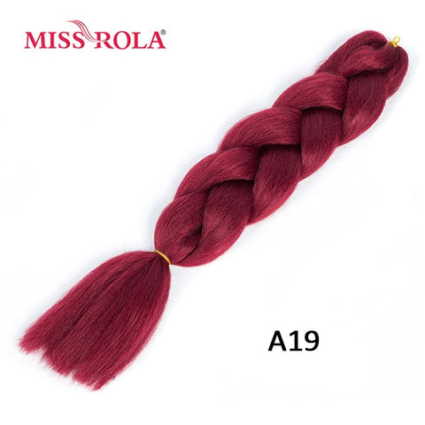 Miss Rola 100g 24 pouces unique Ombre couleur vert rose gros Extension de cheveux synthétiques torsion Jumbo tressage Kanekalon cheveux