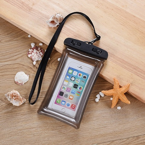 Runseeda 6Inch Floating Airbag Swimming Bag Waterproof Mobile Phone Pouch Cell Phone Case For Swim Diving Surfing Beach Use