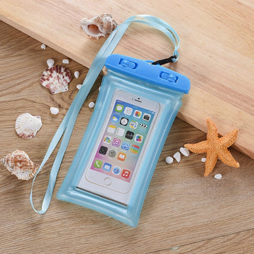 Runseeda 6Inch Floating Airbag Swimming Bag Waterproof Mobile Phone Pouch Cell Phone Case For Swim Diving Surfing Beach Use