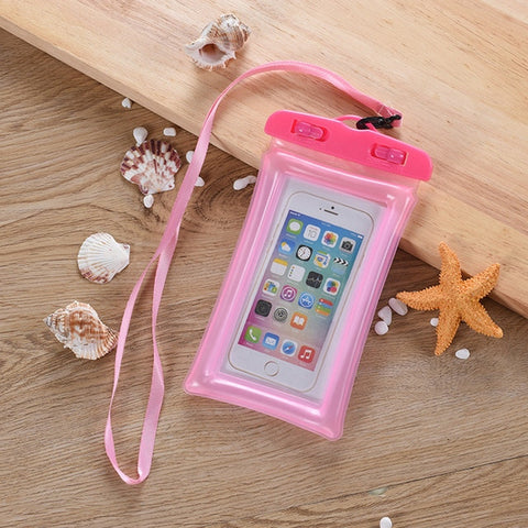 Runseeda 6Inch Floating Airbag Swimming Bag Waterproof Mobile Phone Pouch Cell Phone Case For Swim Diving Surfing Beach Use