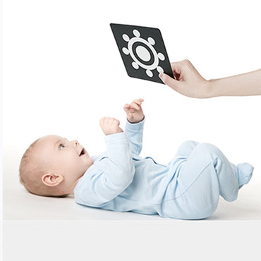 Juguetes Montessori para bebés, tarjetas Flash blancas y negras, estimulación Visual de alto contraste, tarjetas flash de actividades de aprendizaje, regalos para bebé C0642H