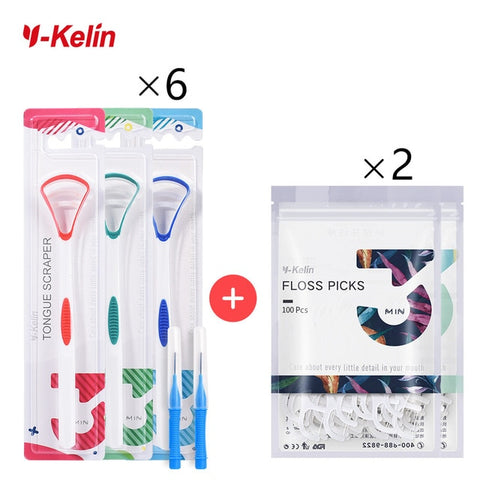2020 nuevo y-kelin raspador de lengua cepillo limpiador limpieza Oral cepillo de dientes cepillo de dientes fresco quitar revestimiento raspador de lengua