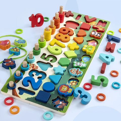Jouets éducatifs Montessori en bois pour enfants, Puzzle de forme géométrique, jouets mathématiques, jouets éducatifs précoces pour enfants