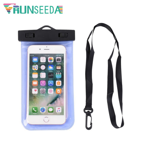 Runseeda-Bolsa de natación con cordón, bolsa impermeable para teléfono móvil, paquete sellado para teléfono inteligente, piscina, playa, mar, bolsa de almacenamiento para buceo