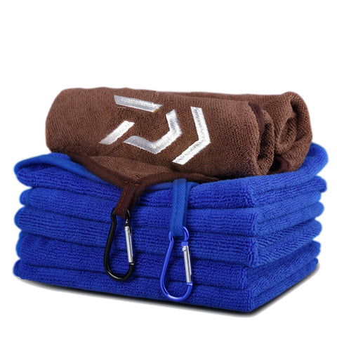 Daiwa serviette de pêche vêtements de pêche épaississement antiadhésif absorbant Sports de plein air essuyer les mains serviette randonnée équipement de pêche