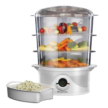 Russell Hobbs 3 Tier Food Steamer,9l, 800w with Drip Tray