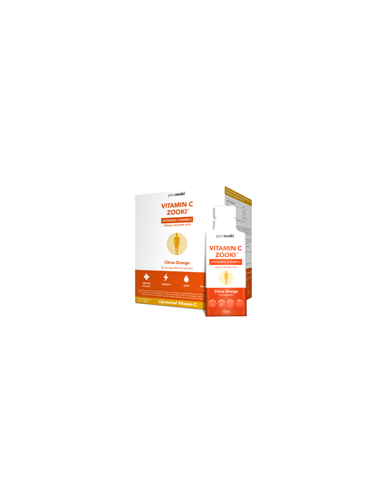 健康に自然なビタミン C - Zooki™ リポソーム ビタミン C サシェ、30 x 15ml