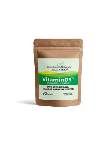 Good Health Naturally Vitamina D3™ 4000 UI con calcio (bolsa ecológica), 90 tabletas
