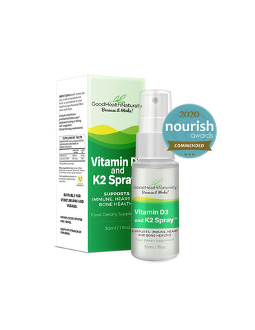 Good Health Naturalmente Vitamina D3 y K2 Spray™, 30 ml