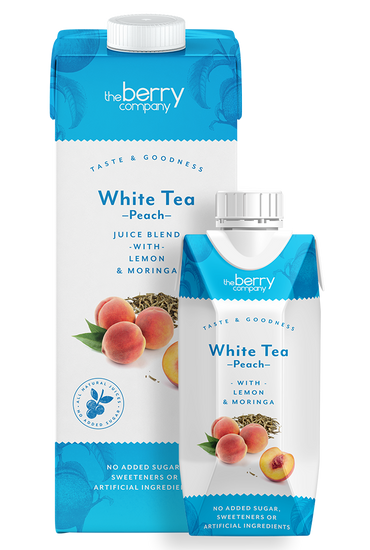 The Berry Company Weißer Tee und Pfirsich, 1 Liter, 12er-Packung